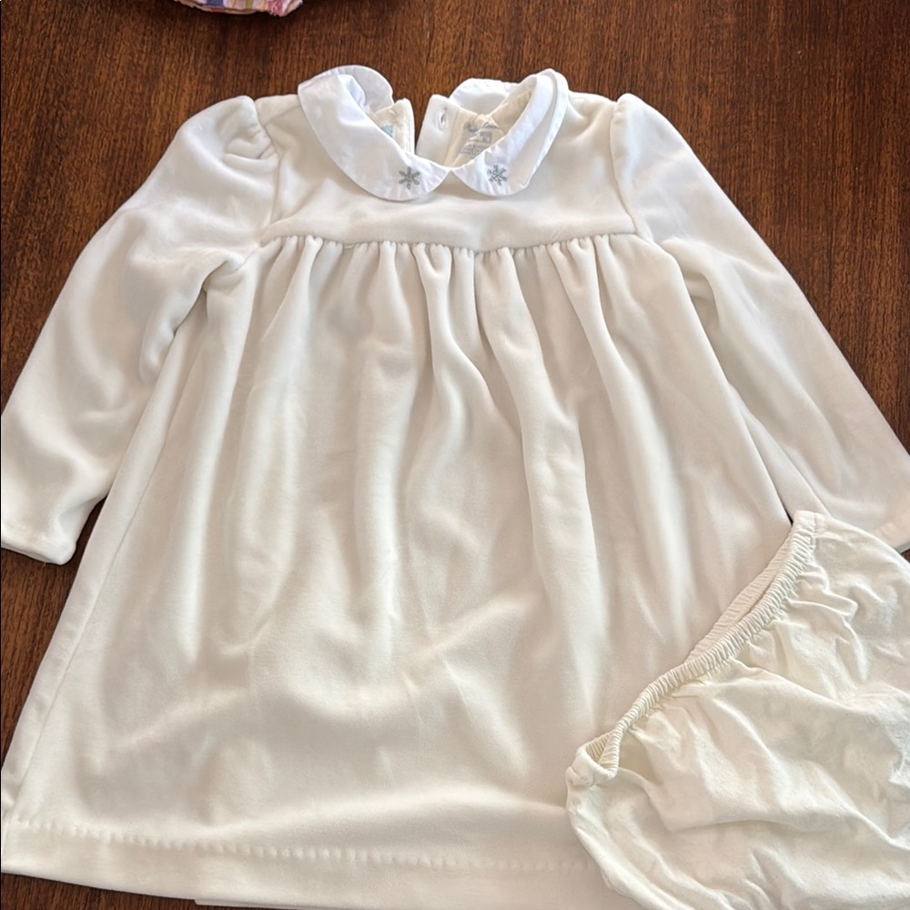 Ralph Lauren Cream Baby Dress with Embroidered Details